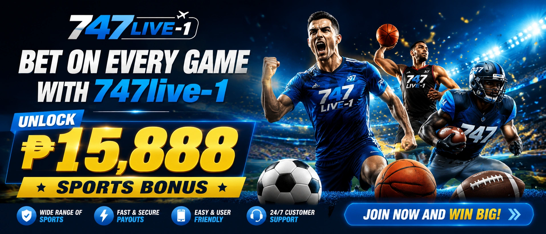 747LIVE sports betting hero visual